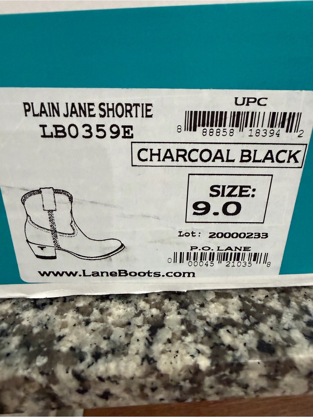 Lane Plain Jane Black Leather Western shorty Boots - Picture 9 of 9